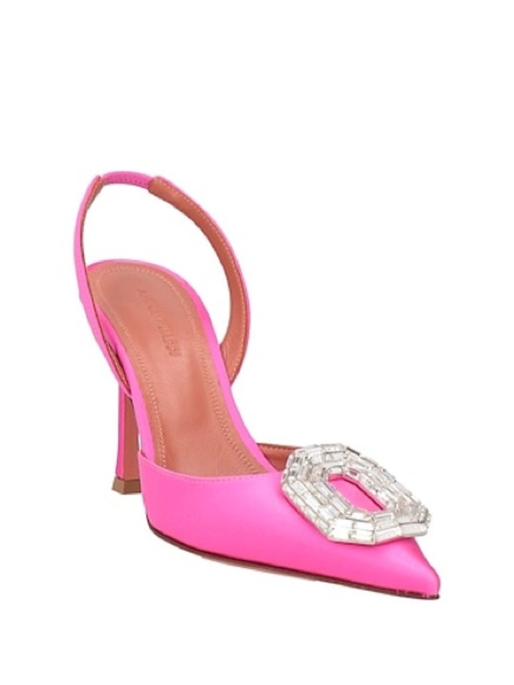 Amina Muaddi Camelia Hot Pink Crystal-Embellished Slingback Pump